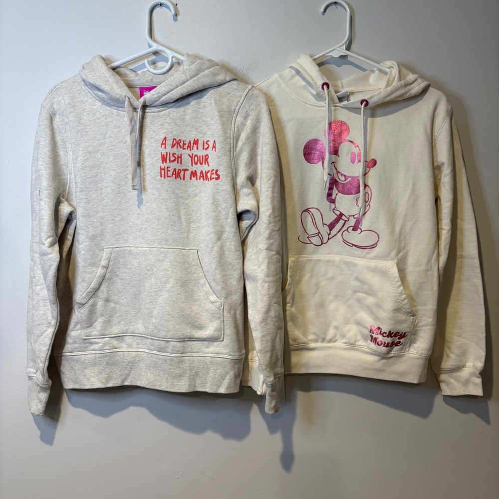 Disney Womens Sweatshirt Bundle Hoodies Minnie‎ Gray Pink Disneyworld S/M